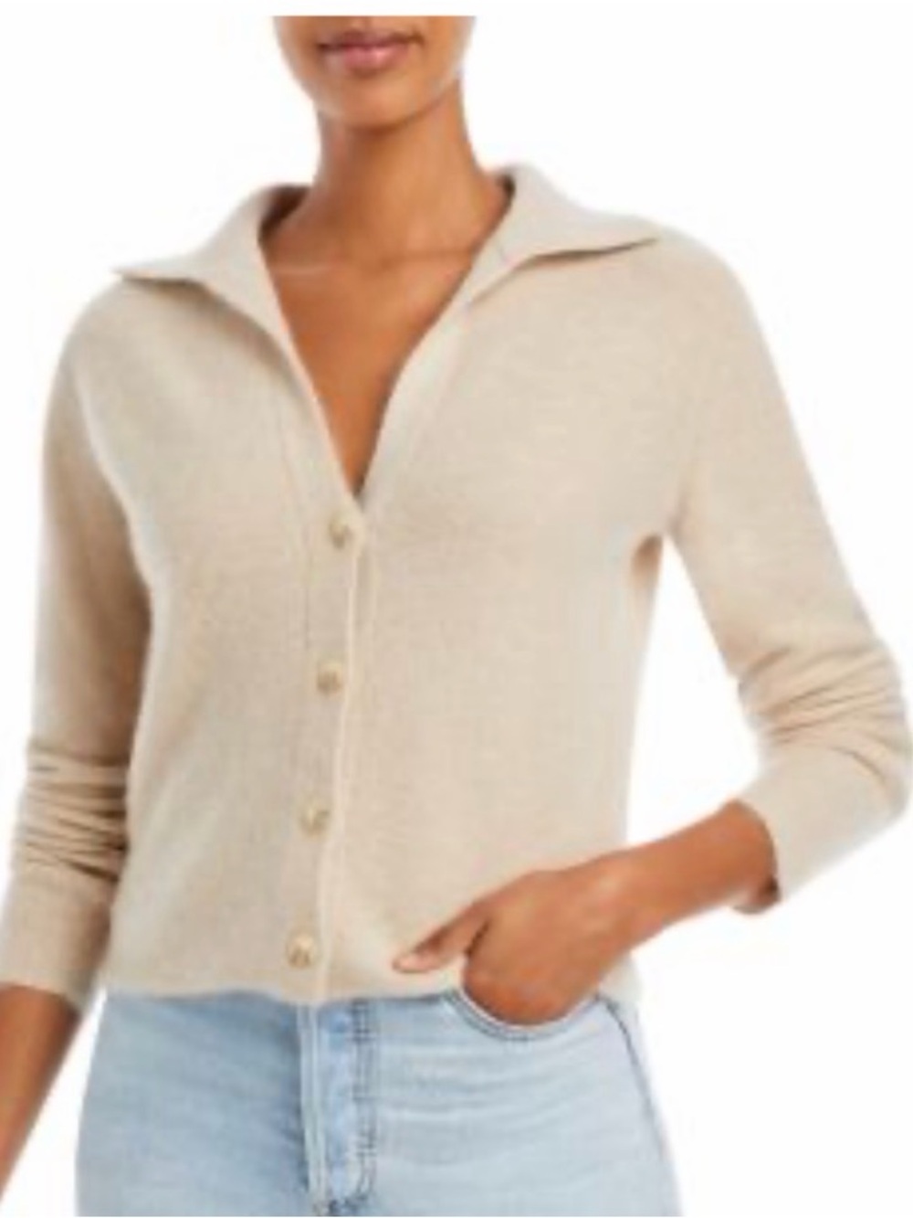 Vince Cropped Button Front Cashmere Cardigan